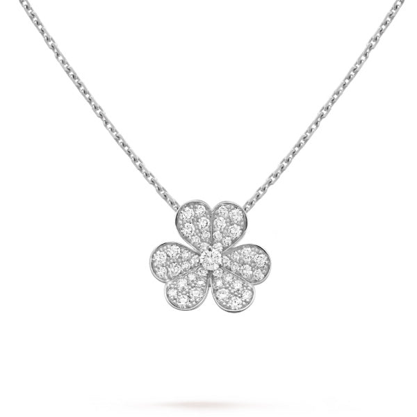 Traum-Halskette aus Silber mit Kleeblatt-Diamanten