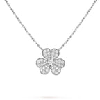 Traum-Halskette aus Silber mit Kleeblatt-Diamanten