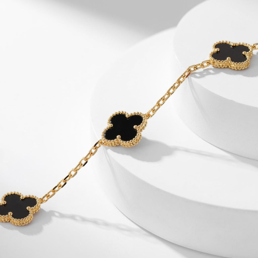 ¡®Dream¡¯CLOVER 10 MOTIFS ONYX NECKLACE