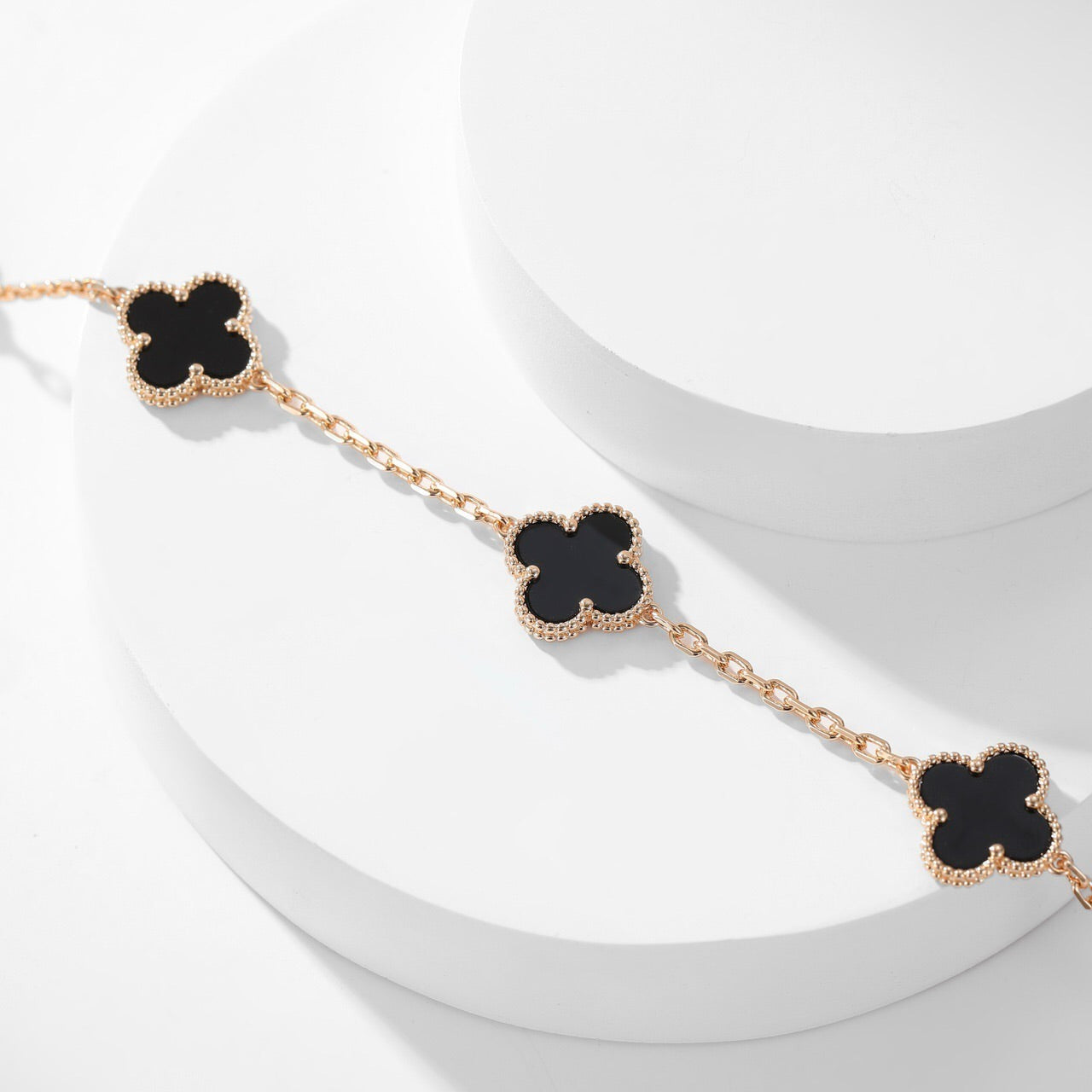 ¡®Dream¡¯CLOVER 10 MOTIFS ONYX NECKLACE
