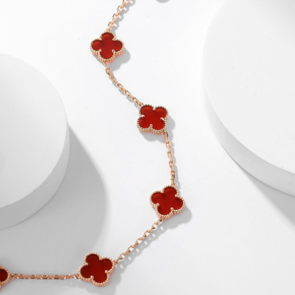 ¡®Dream¡¯CLOVER 10 MOTIFS CARNELIAN NECKLACE