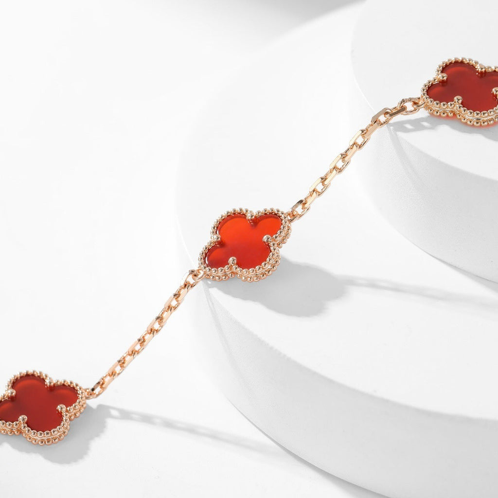 ¡®Dream¡¯CLOVER 10 MOTIFS CARNELIAN NECKLACE