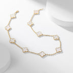¡®Dream¡¯CLOVER 10 MOTIFS WHITE MOTHER OF PEARL NECKLACE