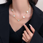 ¡®Dream¡¯CLOVER 10 MOTIFS WHITE MOTHER OF PEARL NECKLACE