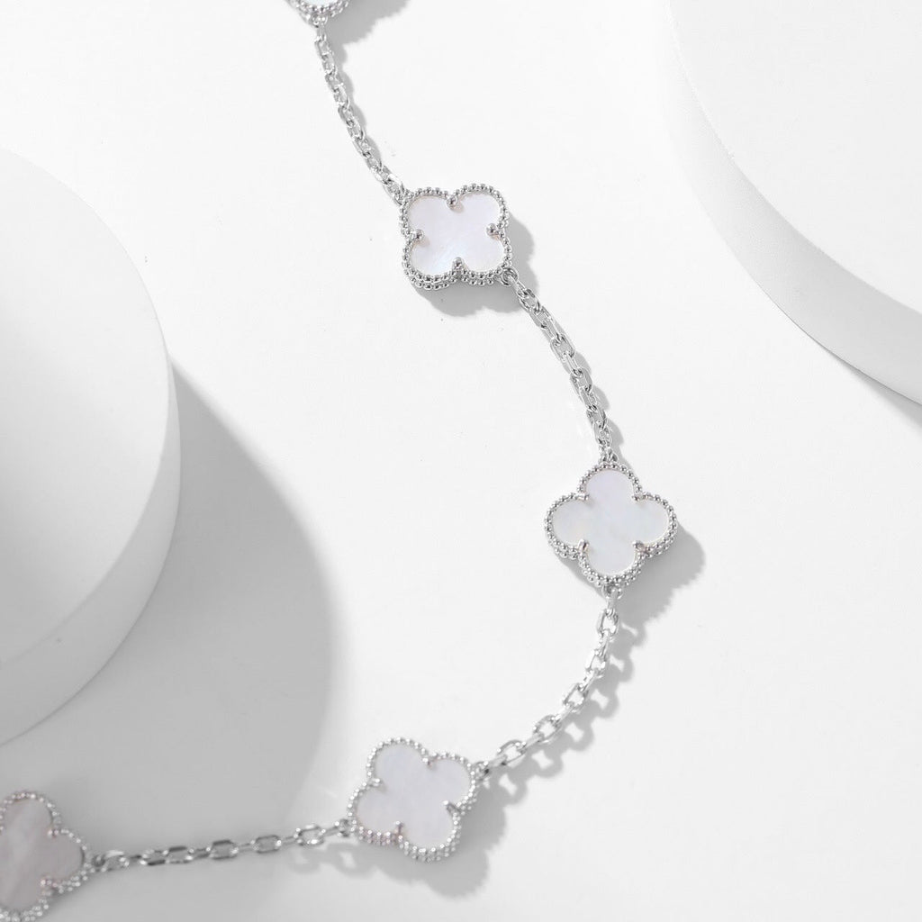 ¡®Dream¡¯CLOVER 10 MOTIFS WHITE MOTHER OF PEARL NECKLACE