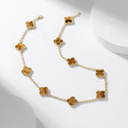 ¡®Dream¡¯CLOVER 10 MOTIFS TIGER EYE NECKLACE