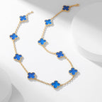 ¡®Dream¡¯CLOVER 10 MOTIFS BLUE AGATE NECKLACE