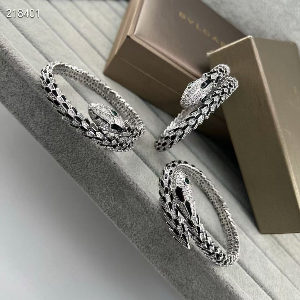 [Dream】NEW OBSIDIAN & DIAMOND SERPENT BRACELET