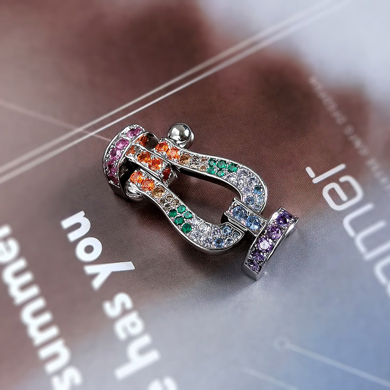 ¡®Dream¡¯FORC LARGE HORSESHOE  COLORED DIAMOND BRACELET SILVER