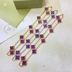 ¡®Dream¡¯CLOVER 10 MOTIFS  PURPLE VIOLET  NECKLACE