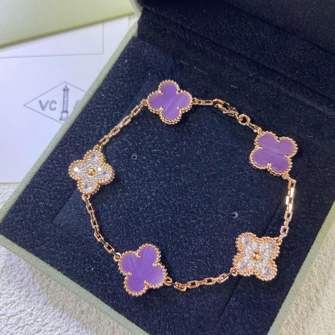 [Dream]New  CLOVER 5 MOTIF VIOLET BRACELET COLLECTION