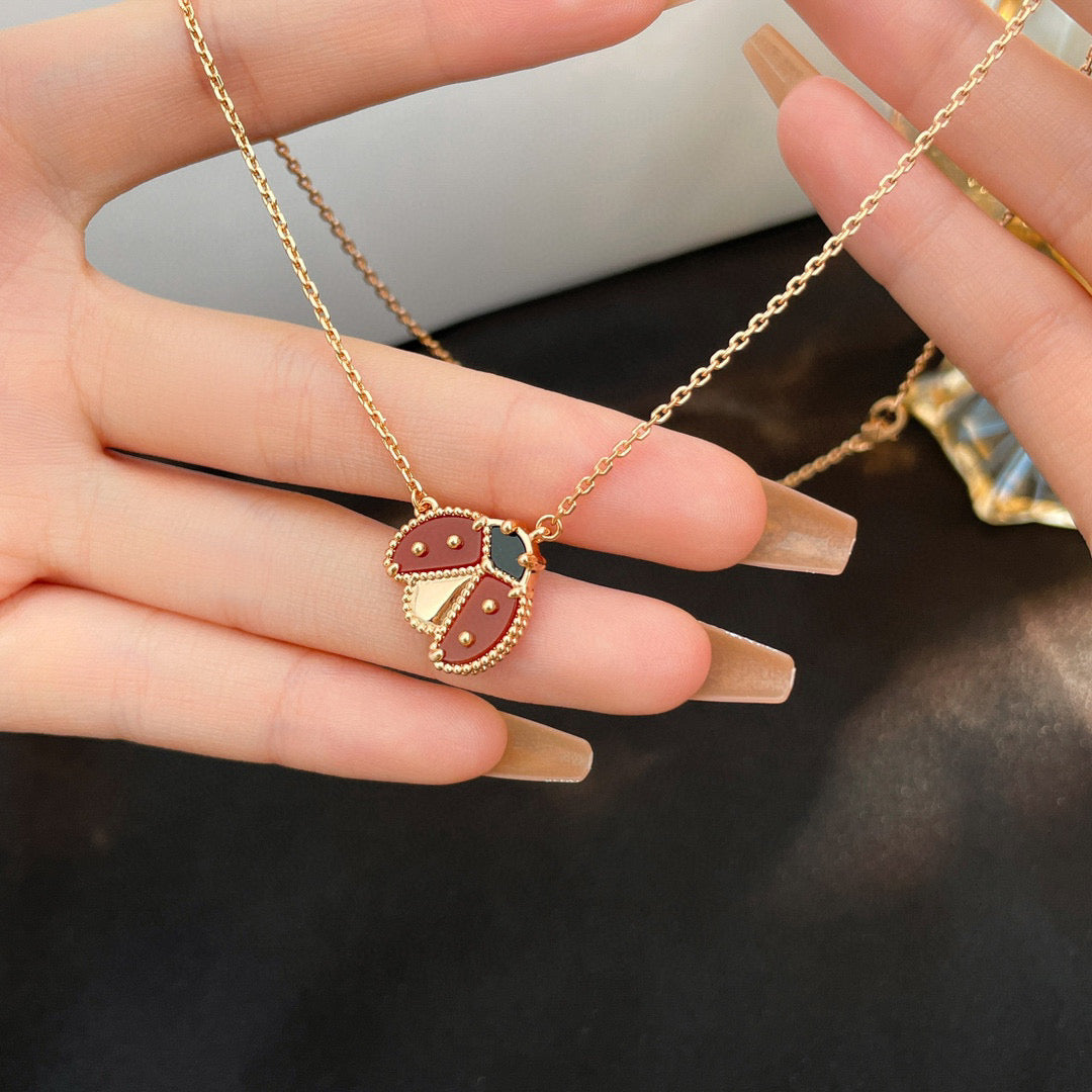¡®Dream¡¯LUCKY  CARNELIANS LADYBUG NECKLACE