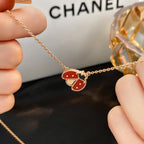 ¡®Dream¡¯LUCKY  CARNELIANS LADYBUG NECKLACE