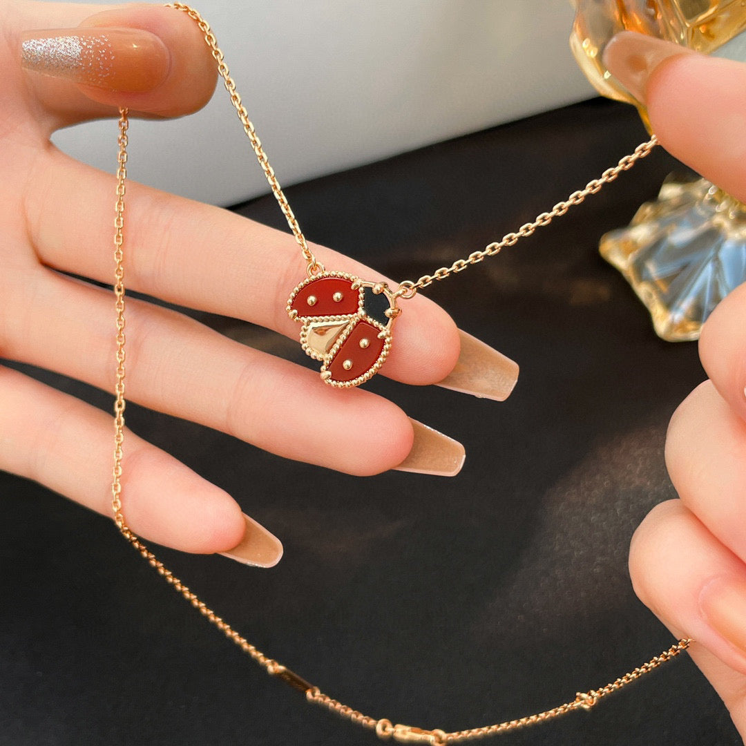 ¡®Dream¡¯LUCKY  CARNELIANS LADYBUG NECKLACE