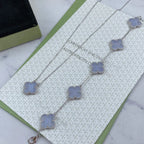 [Dream]New  CLOVER 5 MOTIF PURPLE CHALCEDONY BRACELET COLLECTION