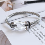 Armband "Dream"FORCE LARGE HORSESHOE aus Sterlingsilber mit schwarzen Diamanten