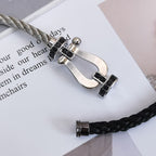 Armband "Dream"FORCE LARGE HORSESHOE aus Sterlingsilber mit schwarzen Diamanten
