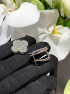 [Dream] CLOVER 20MM MOTIFS DIAMOND STUD EARRINGS SILVER