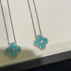 ¡®Dream¡¯CLOVER 15MM DIAMOND SVRES PORCELAIN  NECKLACE SILVER