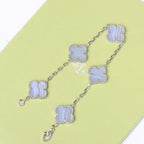 [Dream]New  CLOVER 5 MOTIF PURPLE CHALCEDONY BRACELET COLLECTION