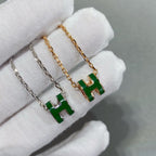 ¡®Dream¡¯POP H GREEN NECKLACE SILVER AND GOLD