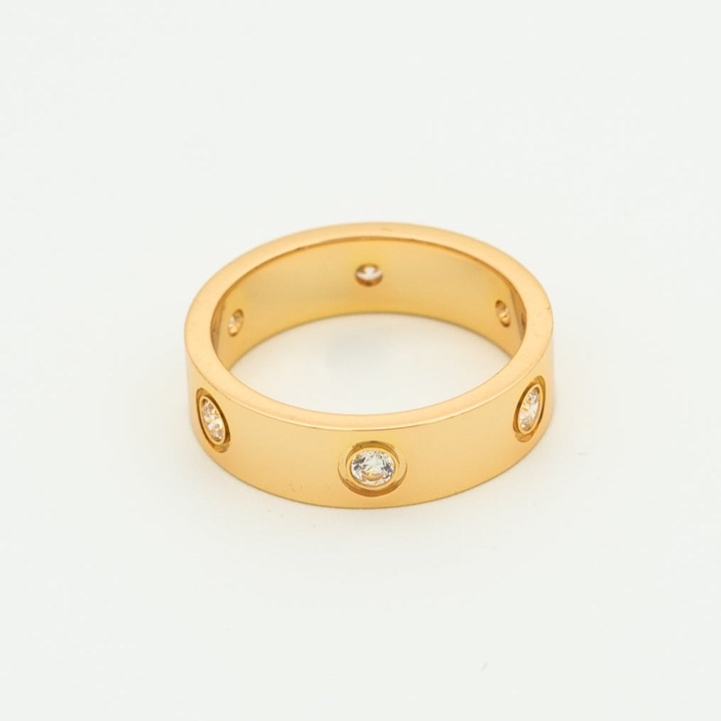 „Dream“-Liebesring, 5,5 mm, 6 Diamanten, Roségold