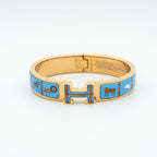 ¡®Dream¡¯H Armband aus Roségold mit blauer Keramik