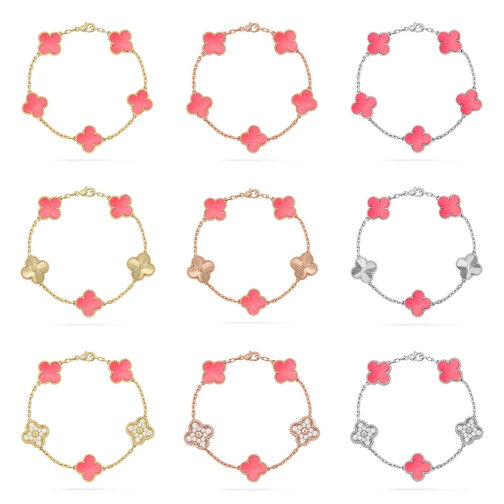 [Dream]Neue ROSA PERLMUTT-ARMBANDKOLLEKTION MIT KLEEBÄTTERN (5 MOTIVE)