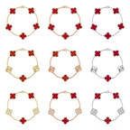 [Dream]Neue ARMBANDKOLLEKTION KLASSISCHES KLEEBBLATT 5 MOTIVE IN ROTEM KARNEOL