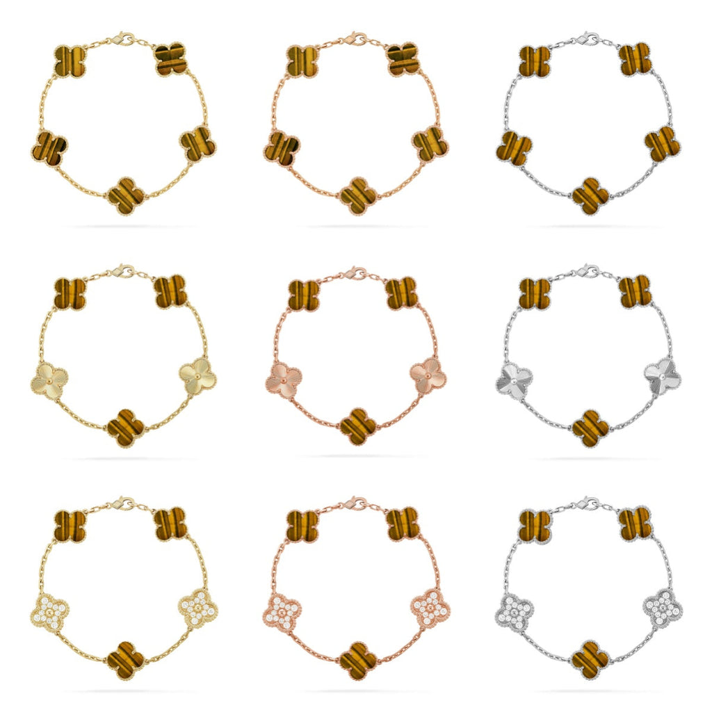 [Dream]Neue CLOVER 5 MOTIFS TIGER EYE ARMBAND-KOLLEKTION