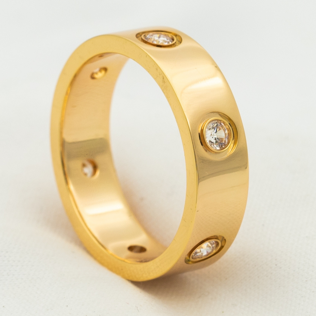 „Dream“-Liebesring, 5,5 mm, 6 Diamanten, Roségold