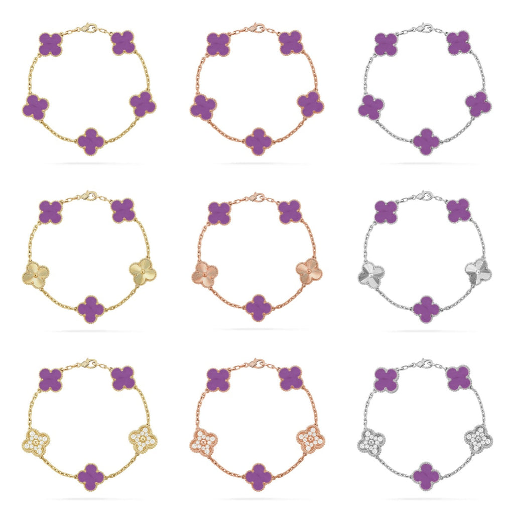 [Dream]New  CLOVER 5 MOTIF VIOLET BRACELET COLLECTION