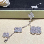 ¡®Dream¡¯CLOVER 6 MOTIFS SILVER DIAMOND BRACELET
