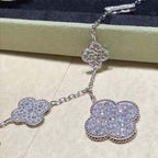 ¡®Dream¡¯CLOVER 6 MOTIFS SILVER DIAMOND BRACELET