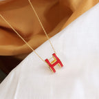 ¡®Dream¡¯HM CLIC RED ENAMEL GOLD NECKLACE