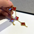 [Dream]Neue ARMBANDKOLLEKTION KLASSISCHES KLEEBBLATT 5 MOTIVE IN ROTEM KARNEOL