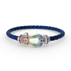 ¡®Dream¡¯FORC LARGE HORSESHOE  COLORED DIAMOND BRACELET SILVER