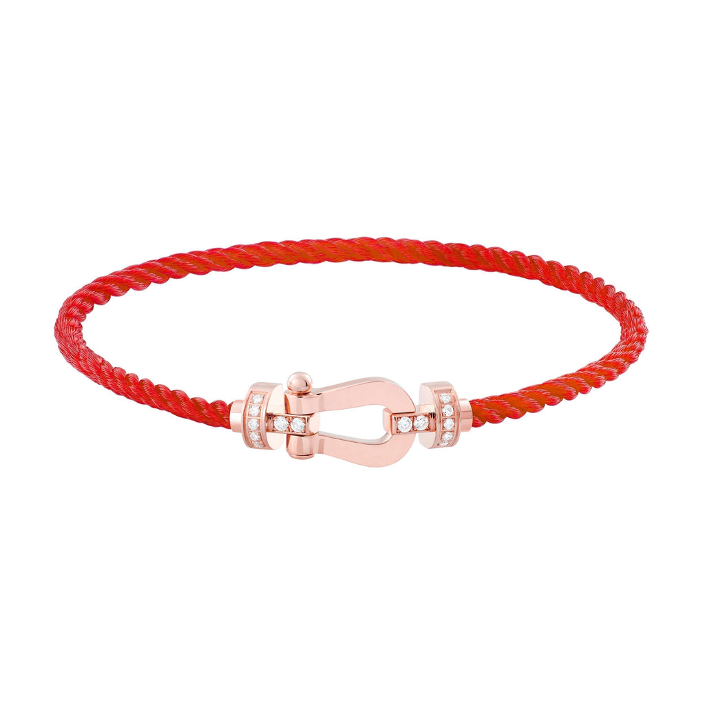 „Dream“FORCE 10 HALBER DIAMANT, ROSÉGOLD, ROTES KORDELARMBAND, GROSSES UND MITTELGROSSES MODELL
