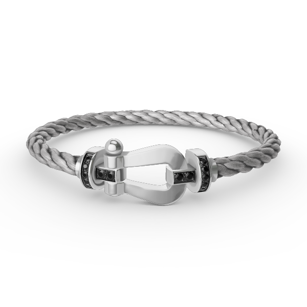 Armband "Dream"FORCE LARGE HORSESHOE aus Sterlingsilber mit schwarzen Diamanten