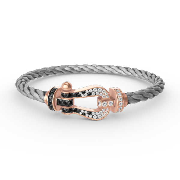 "Dream"FORCE GROSSES HUFEISEN SCHWARZ WEISS DIAMANT ARMBAND ROSEGOLD