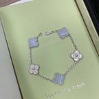 [Dream]New  CLOVER 5 MOTIF PURPLE CHALCEDONY BRACELET COLLECTION