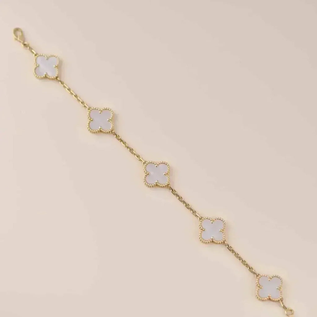 [Traum]Neue CLOVER WHITE PEARL MOP 5 MOTIV ARMBAND KOLLEKTION