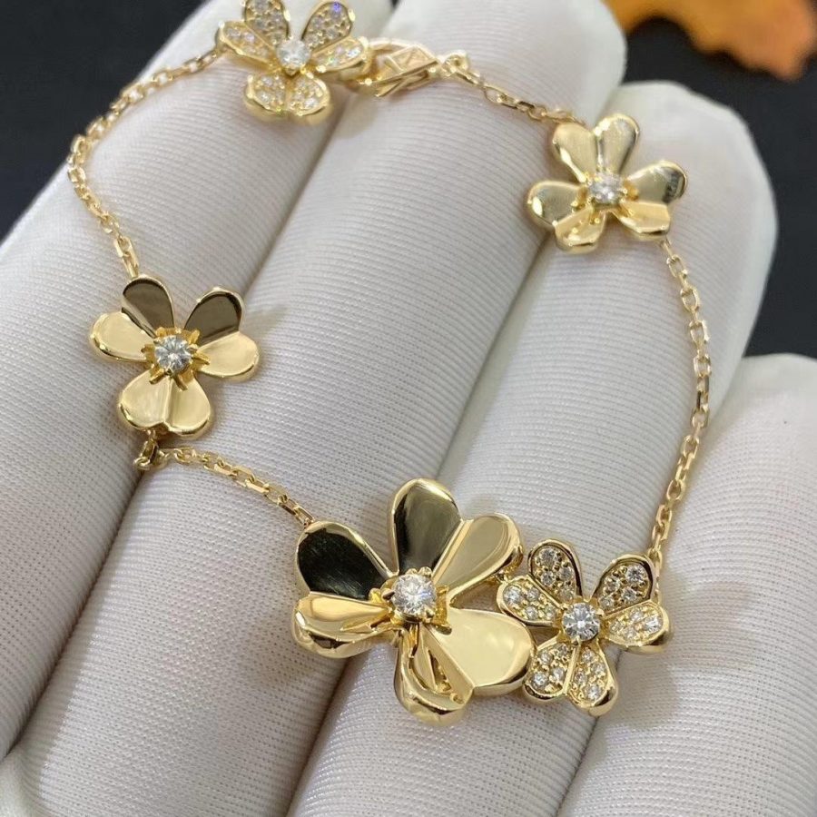 Armband „Frivole Gold, 5 Blumen“