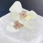 ¡®Dream¡¯FRIVOLE PINK GOLD FLOWER DIAMOND EARRINGS