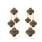 ¡®Dream¡¯CLOVER EARRINGS DARK MOP 4 MOTIFS ROSE GOLD
