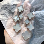 ¡®Dream¡¯CLOVER EARRINGS WHITE MOP 4 MOTIFS SILVER