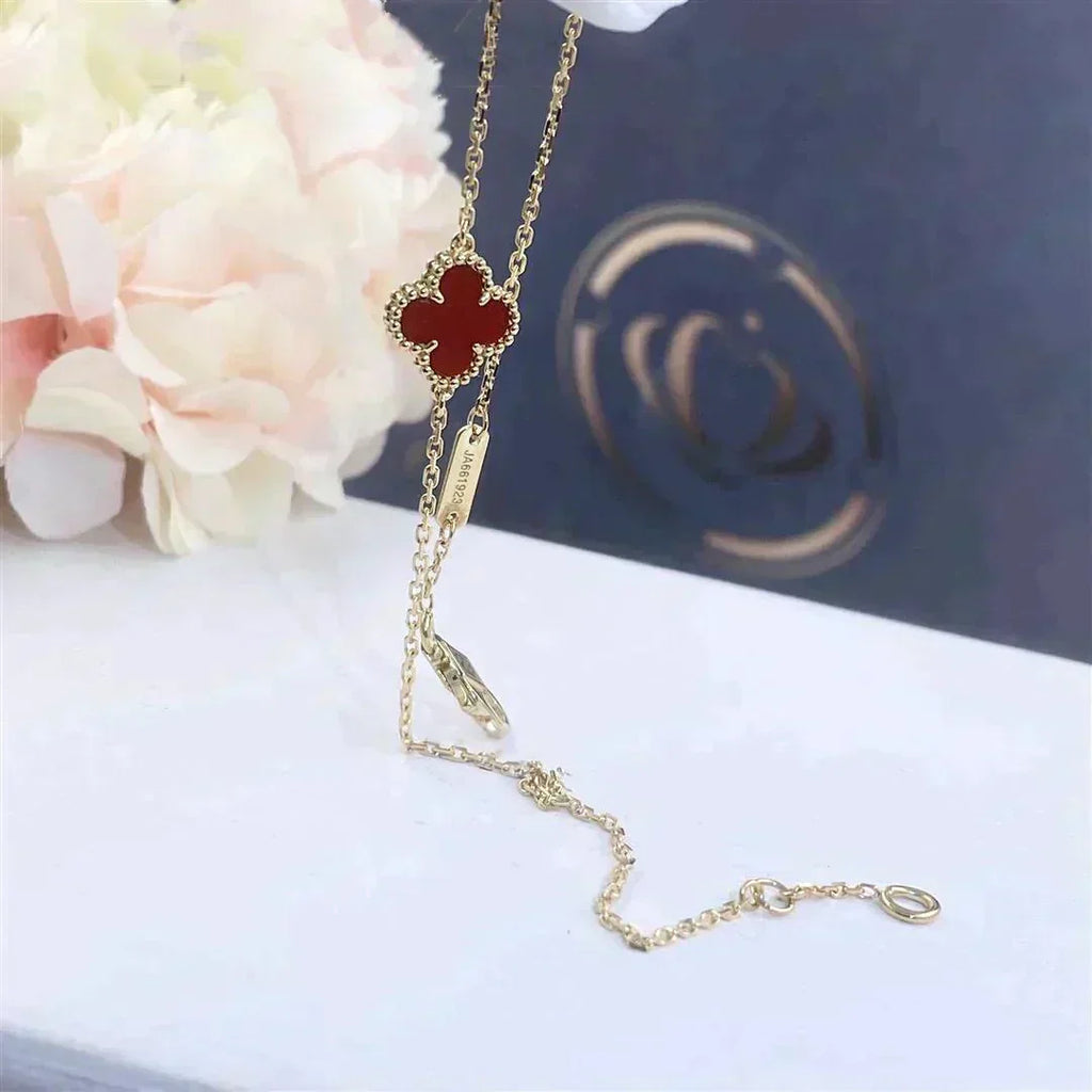 ¡®Dream¡¯CLOVER  CARNELIAN SINGLE FLOWER BRACELET