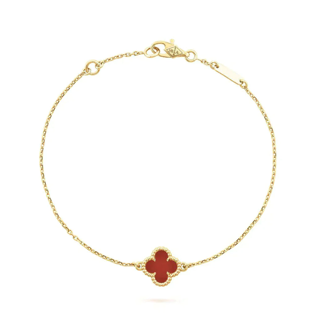 ¡®Dream¡¯CLOVER  CARNELIAN SINGLE FLOWER BRACELET
