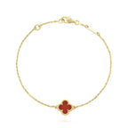 ¡®Dream¡¯CLOVER  CARNELIAN SINGLE FLOWER BRACELET