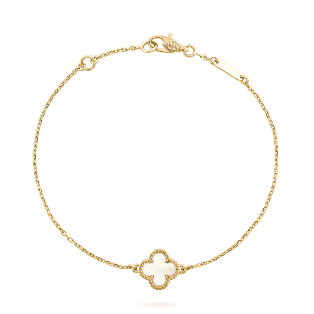 ¡®Dream¡¯CLOVER WHITE MOP SINGLE FLOWER BRACELET